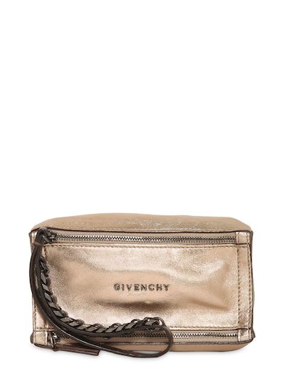 GIVENCHY - PANDORA LAMINATED LEATHER CLUTCH