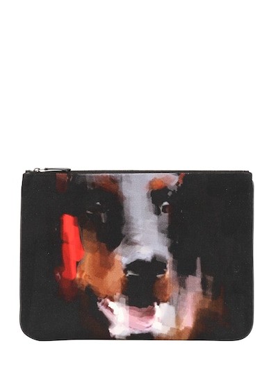 GIVENCHY - DOBERMAN PRINTED CANVAS POUCH