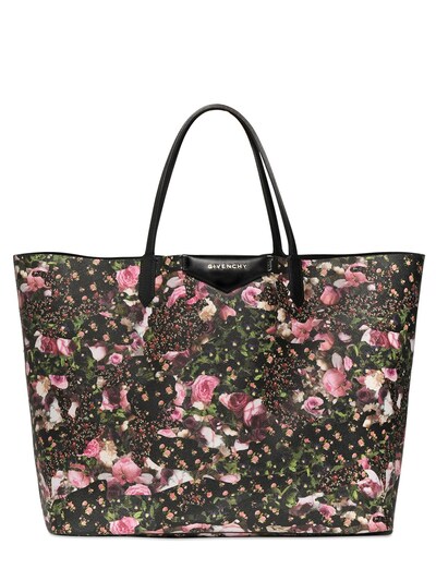 GIVENCHY - FLORAL COATED CANVAS TOTE BAG