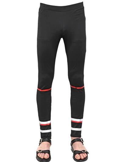 GIVENCHY - COTTON JERSEY STRIPED LEGGINGS