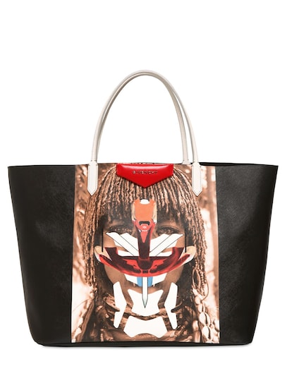 GIVENCHY - COATED CANVAS TRIBAL GIRL TOTE BAG