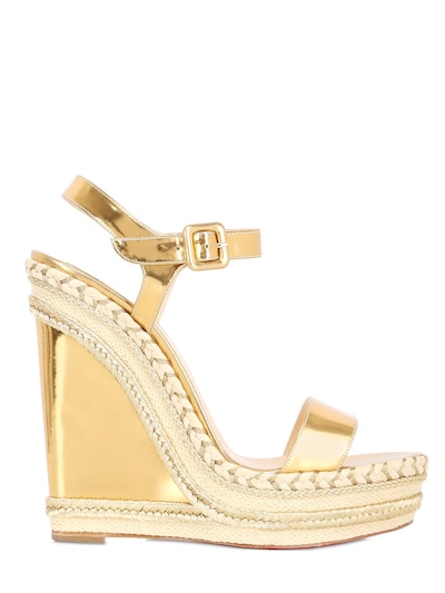 CHRISTIAN LOUBOUTIN - 140MM NEW DUPLICE MIRROR LEATHER WEDGES