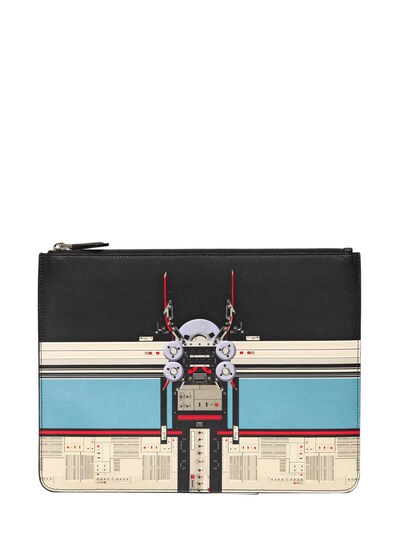 GIVENCHY - LEATHER ZIPPED ROBOT POUCH