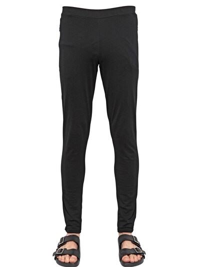 GIVENCHY - COTTON JERSEY ANKLE ZIP LEGGINGS