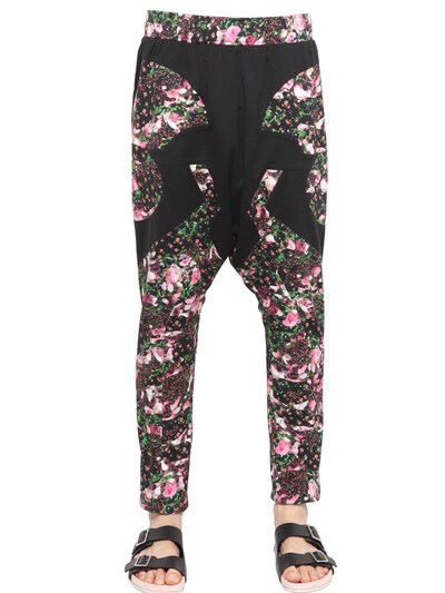 GIVENCHY - FLORAL COTTON JERSEY TROUSERS