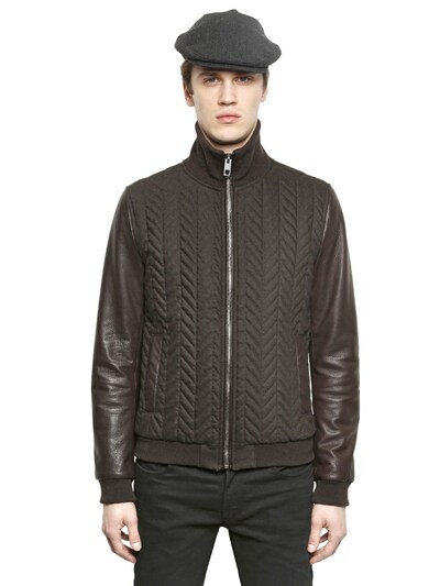 DOLCE & GABBANA - QUILTED WOOL FLANNEL BOMBER JACKET