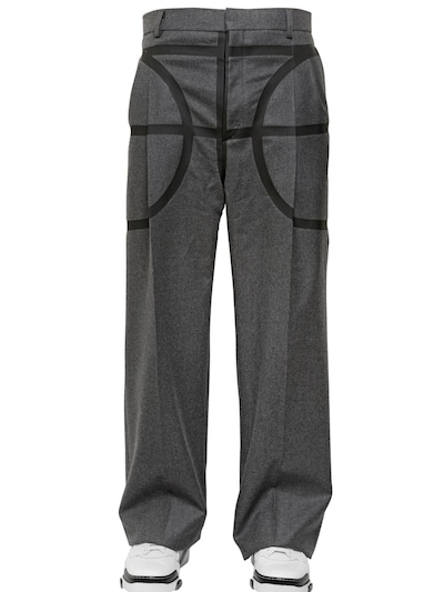 GIVENCHY - WIDE LEG WOOL FLANNEL TROUSERS