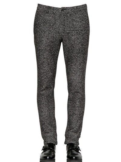 MSGM - 17CM WOOL & COTTON TWEED TROUSERS
