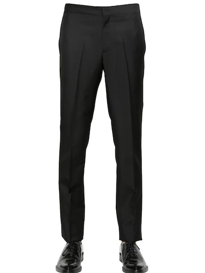 GIVENCHY - 19CM WOOL & MOHAIR SLIM FIT TROUSERS