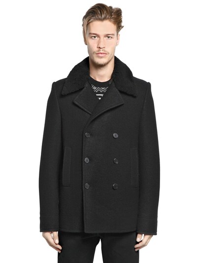 GIVENCHY - DOUBLE BREASTED BACK ZIPPED PEA COAT
