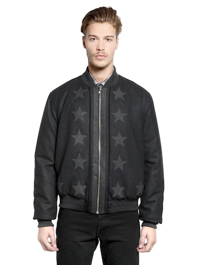 GIVENCHY - STARS FLANNEL BOMBER JACKET