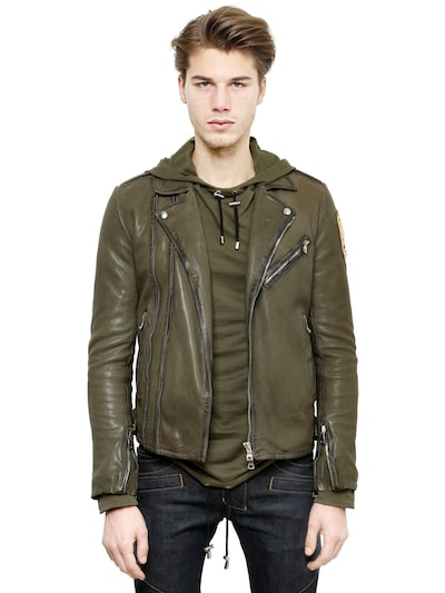BALMAIN - QUILTED NAPPA LEATHER BIKER JACKET