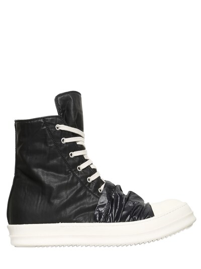 COTTON BLEND CANVAS HIGH TOP SNEAKERS