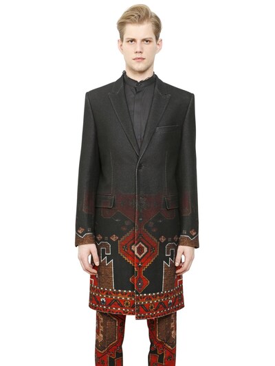 GIVENCHY - GRADIENT CARPET PRINT WOOL FLANNEL COAT