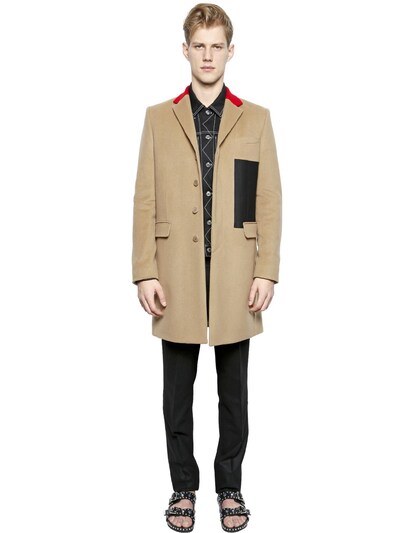 GIVENCHY - CONTRASTING DETAILS WOOL & CASHMERE COAT