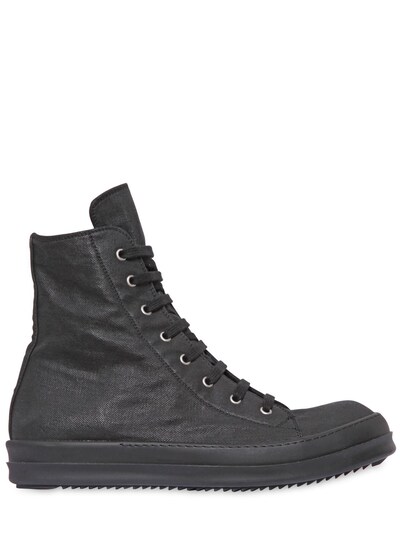 DRKSHDW COATED CANVAS HIGH TOP SNEAKERS