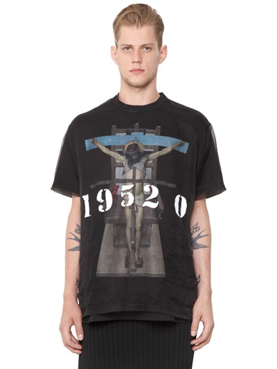 GIVENCHY - COLUMBIAN 1952 0 PRINT SILK ORGANZA TOP