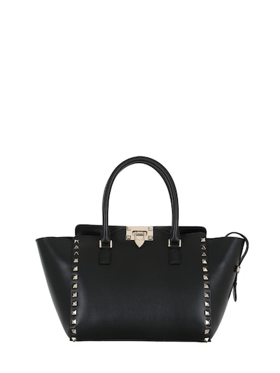 Valentino Large Rockstud Leather Top Handle Bag