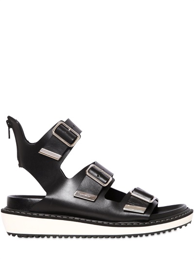 GIVENCHY - BELTED LEATHER SANDALS