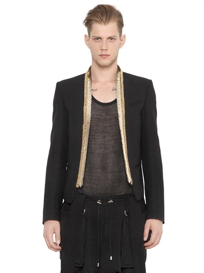 BALMAIN - EMBELLISHED WOOL GABARDINE JACKET