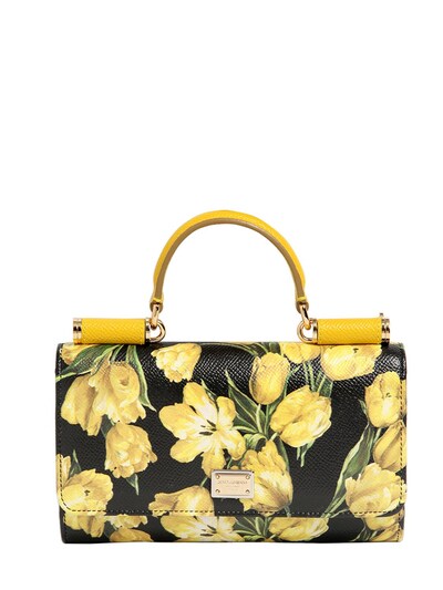 DOLCE & GABBANA - TULIPS PRINTED LEATHER PHONE CLUTCH