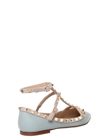 light blue valentino rockstud shoes