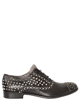 GIACOMORELLI STUDDED CALFSKIN LACE-UP SHOES