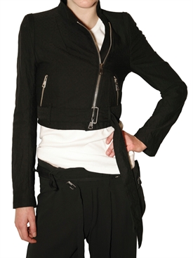 ANN DEMEUL.BLANCHE - CROPPED TEXTURED JERSEY JACKET