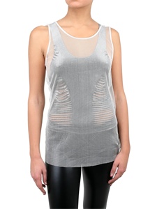 ANN DEMEUL.BLANCHE - EMBROIDERED TULLE TANK TOP
