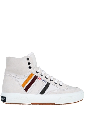 COLLECTION PRIVEE'? - SUEDE AND LEATHER STRIPED ANKLE HEIGHT S