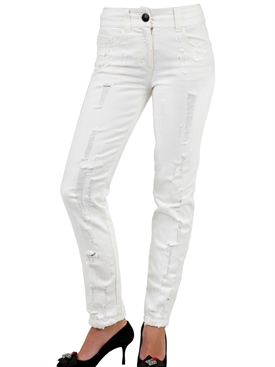 GIAMBATTISTA VALLI - DESTROYED DENIM JEANS