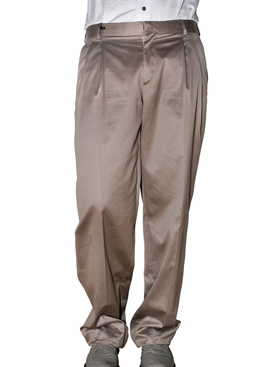 DANIELE CALCATERRA - SATIN COTTON PLEATED TROUSERS