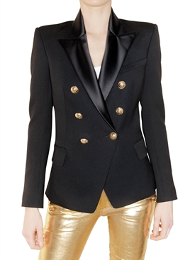 BALMAIN - WOOL CANVAS SMOKING JACKET