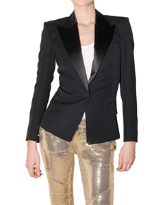 BALMAIN - LIGHT WEIGHT WOOL TUXEDO JACKET