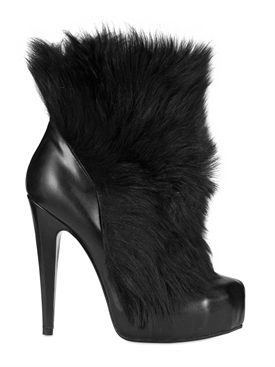 ALAIN QUILICI - 135MM LEATHER AND FUR LOW BOOTS