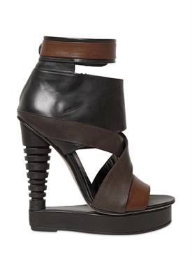 ALAIN QUILICI - 135MM NAPPA OPEN TOE SANDAL WEDGES