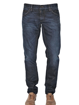DOLCE &amp; GABBANA - 19CM GOLD FIT RAW DENIM JEANS