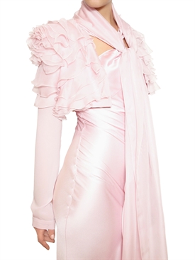 JOHN GALLIANO - RUFFLED SILK GEORGETTE BOLERO JACKET