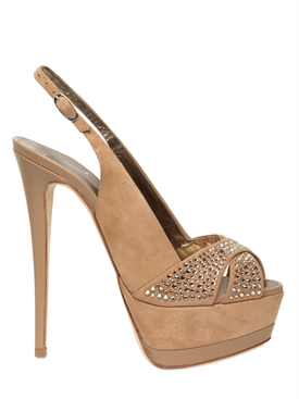GIUSEPPE ZANOTTI - 150MM SUEDE & SWAROVSKI SANDALS