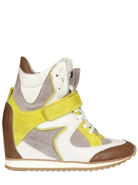 ELENA IACHI - 60MM SUEDE CALF BICOLOR SNEAKERS