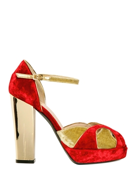 ERNESTO ESPOSITO - 120MM VELVET OPEN TOE SANDALS