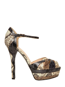 ERNESTO ESPOSITO - 130MM PYTHON PRINT SANDALS
