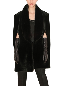 YVES SAINT-LAURENT - SHEARED SHEARLING CAPE