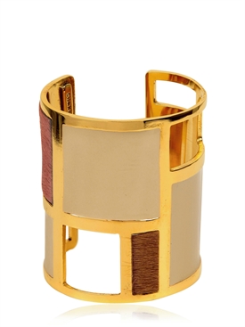 LIZZIE FORTUNATO - PINK PONYSKIN CUFF BRACELET