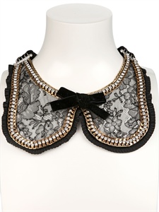 AKONG LONDON - BLACK LACE PETER PAN COLLAR NECKLACE