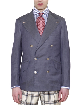 MANUEL VANNI - CASHMERE DENIM DOUBLE BREASTED JACKET