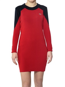 LACOSTE NEW YORK - TWO TONE JERSEY SWEATER DRESS