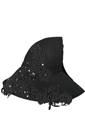 HIDY N.G - 3/4 LACE &amp; SWAROVKSI FELTED WOOL HAT