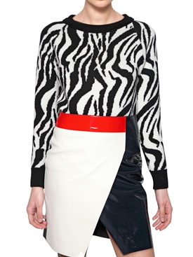 FELIPE OLIVEIRA BAPTISTA - ZEBRA PRINT WOOL KNIT SWEATER