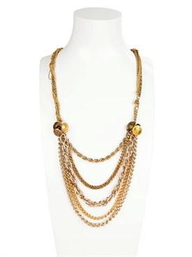 MARIA ZURETA - GOLD MEDIUM ARMY BUTTON NECKLACE